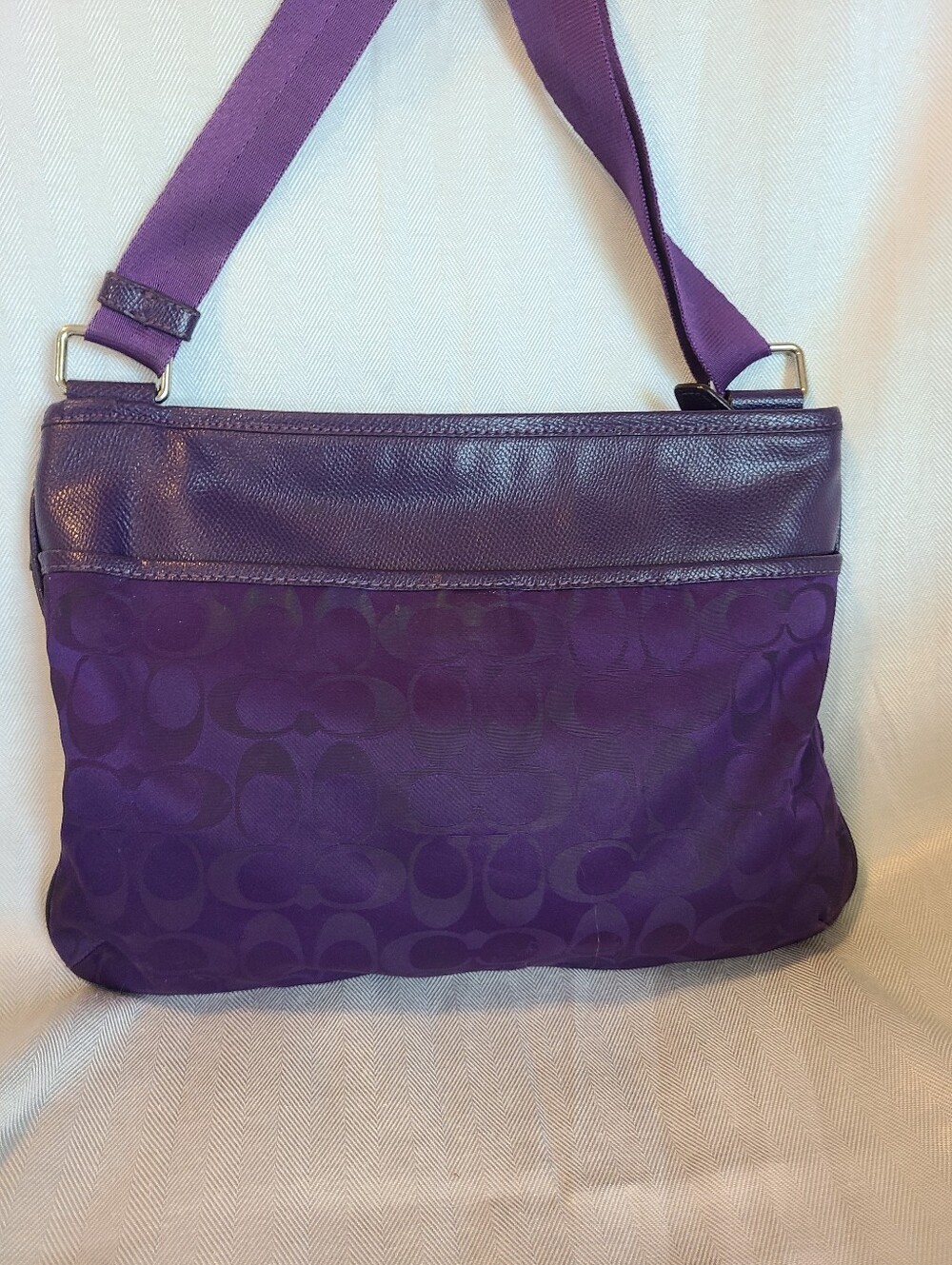 Coach Signature Nylon Spencer Crossbody Bag - Picture 2 of 11